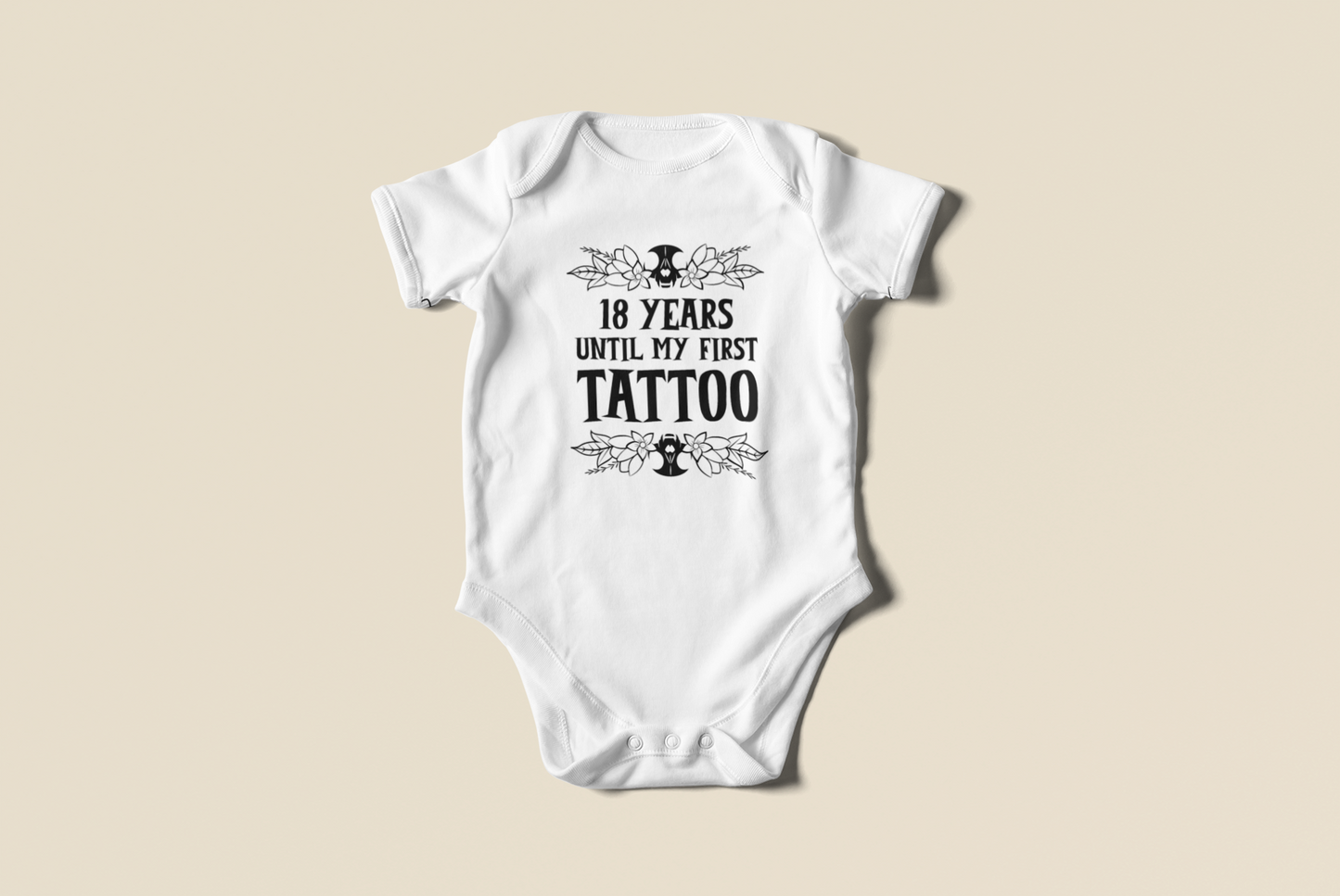 18 years till I get my first tattoo baby onesie