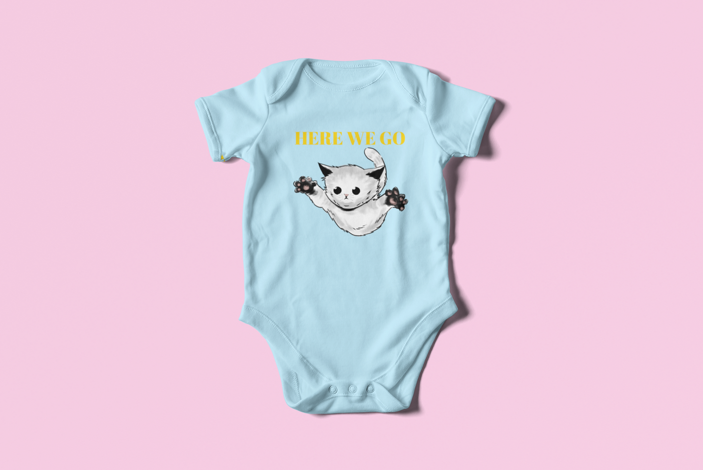 here we go cat baby onesie