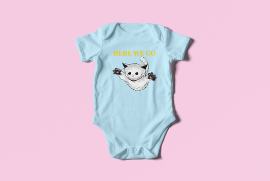 here we go cat baby onesie