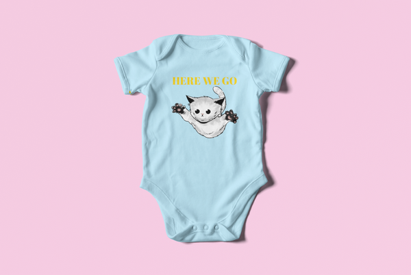 here we go cat baby onesie