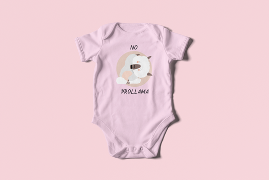 no prollama baby onesie