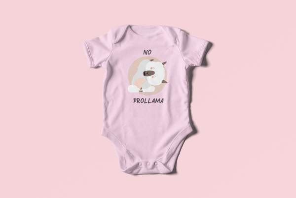 no prollama baby onesie